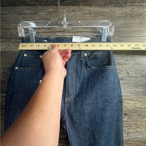 Zara Women's Dark Blue Boot Cut High Waist Jeans - Picture 6 of 7